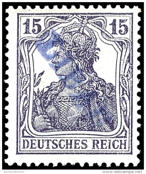 15 Pfg Germania Schwarzviolett Mit Violettblauem Aufdruck "LIBAU" In Type I, Tadellos Ungebraucht, Fotobefund... - Other & Unclassified