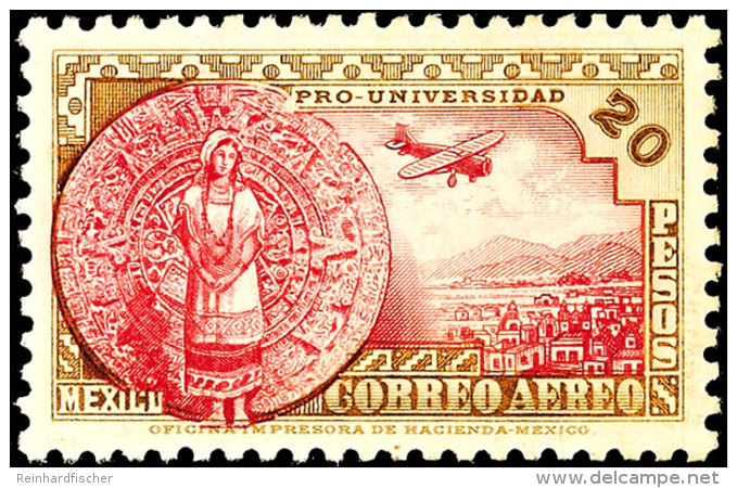 20 Cent Bis 20 P. "Universit&auml;t Mexico", Flugpost-Ausgabe 1934, Tadellos Ungebraucht, Mi. 1.380.-, Katalog:... - Sonstige & Ohne Zuordnung