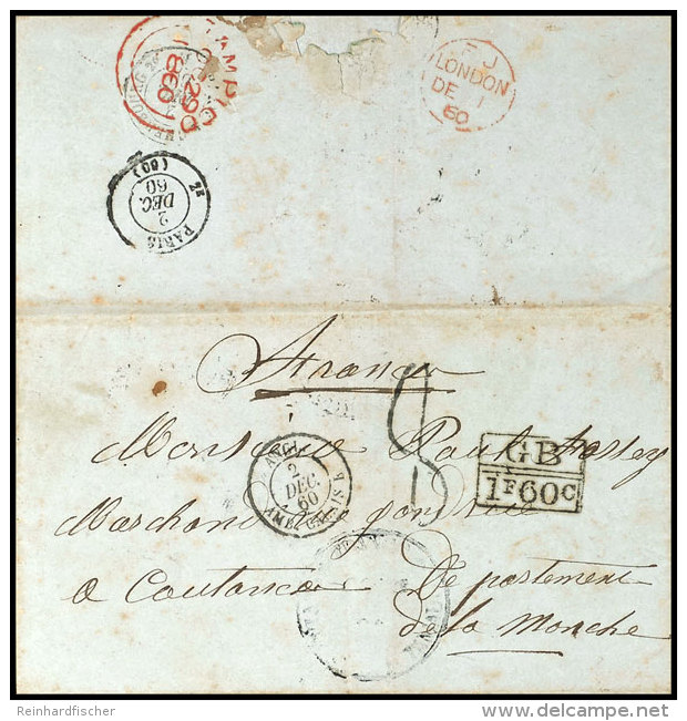 1860, "TAMPICO OC.29.1860" , Roter Stempel Des Brit. Postamtes R&uuml;ckseitig Auf Komplettem Faltbrief Mit... - Sonstige & Ohne Zuordnung