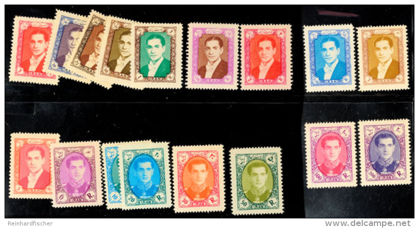 1956-1957, Schah Pahlavi, Postfrischer Prachtsatz, Einige Werte Mit Den Hier &uuml;blichen... - Iran