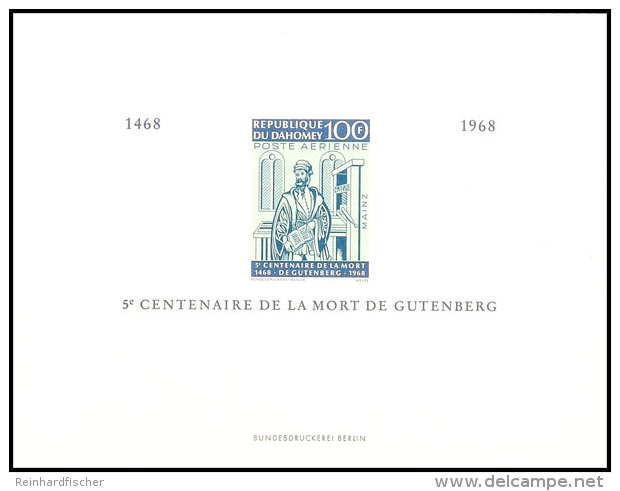 45 F., 100 F. Sowie 45 F. + 100 F. "Gutenberg" In Form Von 3 Ministerblocks, Gedruckt In Der Bundesdruckerei... - Other & Unclassified