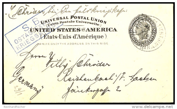 Amerikanische Post In China: 1900, US 2 C. Ganzsachenkarte Mit Stempel MIL.PSTA No. 1 TIENTSIN CHINA DE..00",... - Other & Unclassified