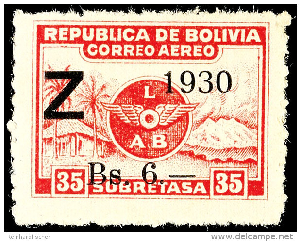 1,50 Bs. Bis 6 Bs. "Anschlussdienst An Das Luftschiff Graf Zeppelin", Flugpostausgabe 1930, Tadellos Ungebraucht,... - Bolivien