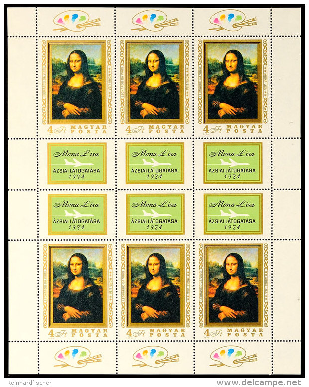 4 Forint "Mona Lisa", Kleinbogen Zu 6 Werten Mit Zierfeld, Tadellos Postfrisch, Mi. 100.-, Katalog: 2940A Klbg.... - Sonstige & Ohne Zuordnung