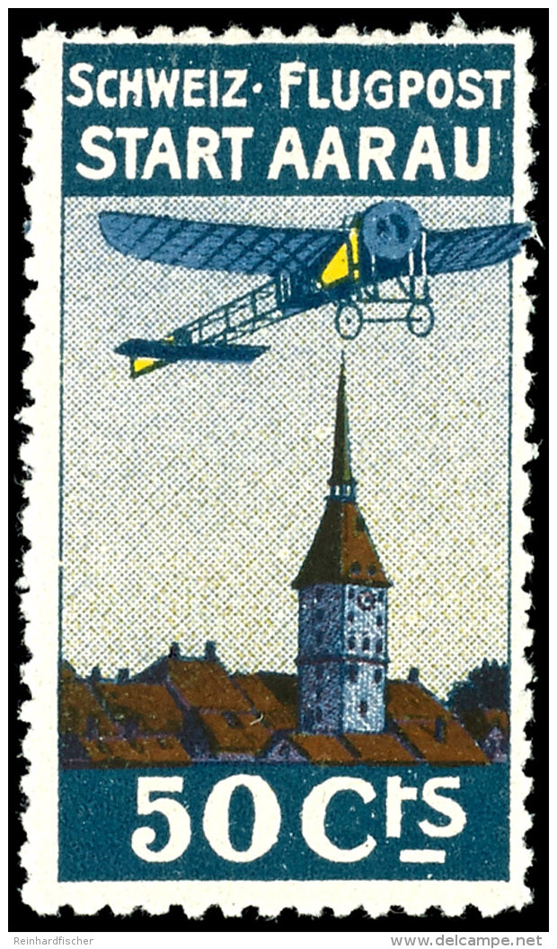 1913, Flugmarke Aarau, Tadellos Ungebraucht, Mi. 80.-, Katalog: I *1913, Airmail Stamp Aarau, In Perfect... - Other & Unclassified