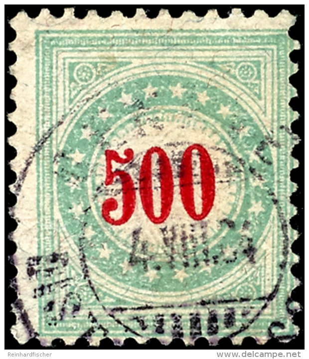 500 C. Opalgr&uuml;n, Rahmen Kopfstehend, Farbfrisches Kabinettst&uuml;ck Mit Stempel "GENEVE 4. VIII. 84", Je... - Postage Due