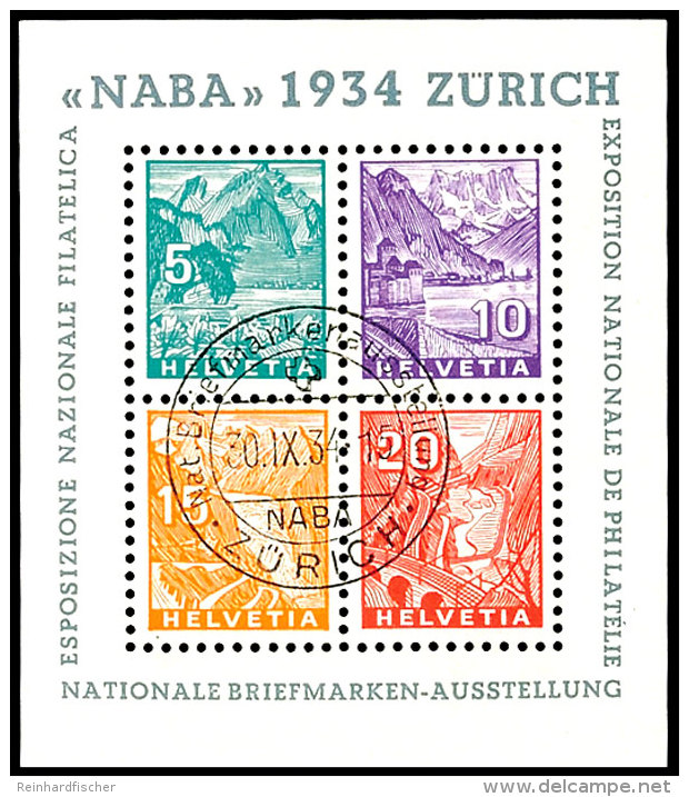 Blockaugabe "Nationale Briefmarkenausstellung" Sog. Naba-Block, Tadellos Gestempelt Mit Sonderstempel, Mi. 750.-,... - Other & Unclassified