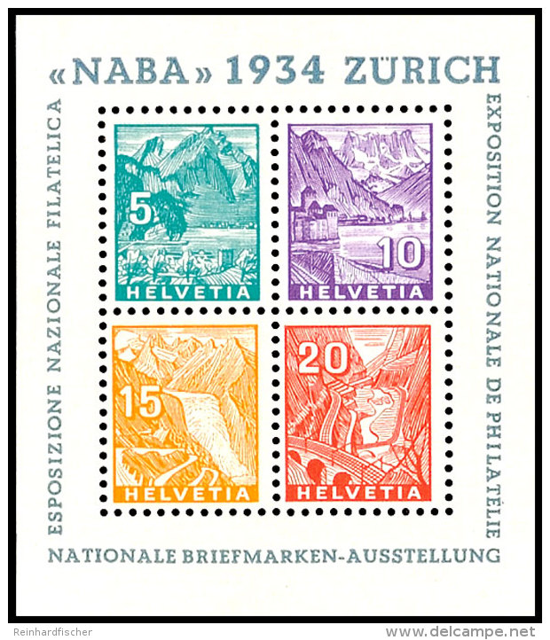 Blockausgabe "Nationale Briefmarkenausstellung Z&uuml;rich", Tadellos Postfrisch, Mi. 900.-, Katalog: Bl.1... - Other & Unclassified