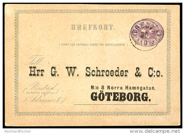 6 &Ouml;re, Ganzsachenkarte Mit Firmenzudruck Von "LYRESTADT 30 10 1879" Nach G&ouml;teborg, Katalog: P1CII GA6... - Sonstige & Ohne Zuordnung