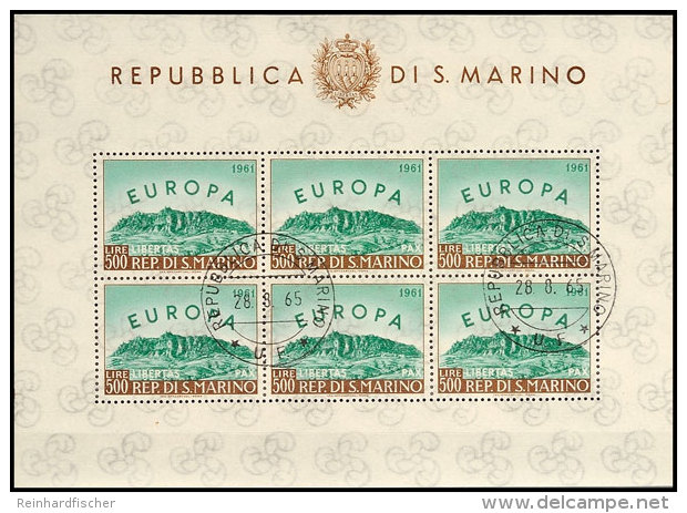 1961, Europa, Der Seltene Kleinbogen Rundgestempelt, Kabinett, Mi. 200,-, Katalog: 700 KB O1961, Europe, The... - Sonstige & Ohne Zuordnung