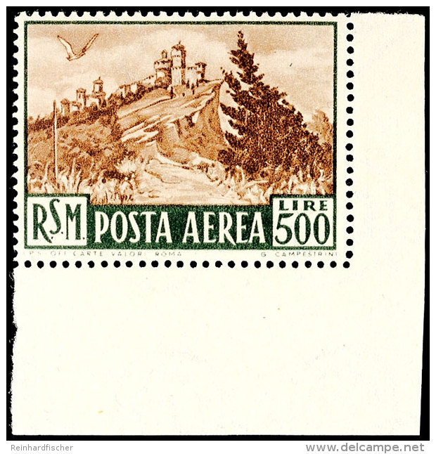 500 Lire Flugpostmarke, Flugpost-Ausgabe 1951, Tadellos Postfrisch, Mi. 250.-, Katalog: 460 **500 Liras Airmail... - Sonstige & Ohne Zuordnung