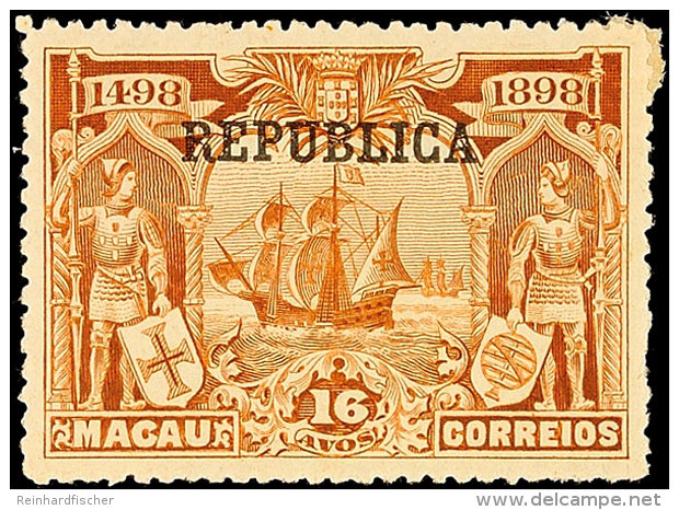 1/2 A. Bis 16 A. Vasco Da Gama Mit Aufdruck "REPUBLICA", 7 Ungebrauchte Werte, Ca. 135,-, Katalog: 163/69 *1 /... - Macao