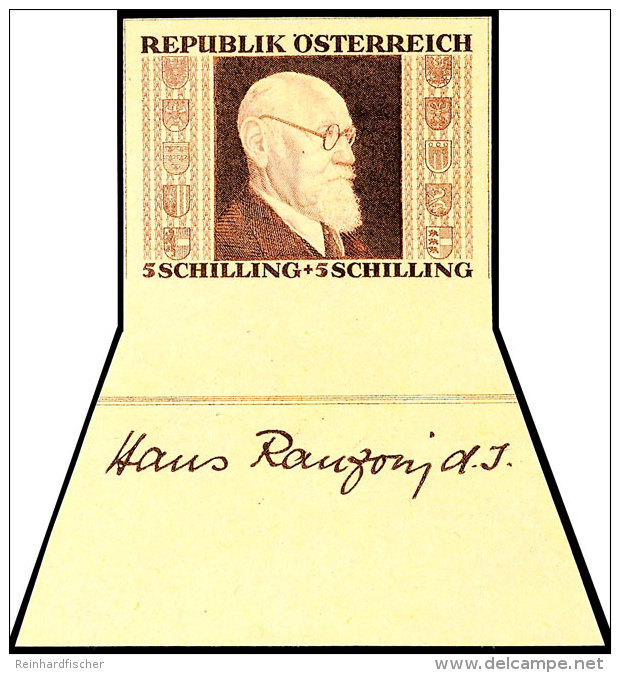 1 Schilling Bis 3 Schilling "Karl Renner" Auf Gelbem Japan-Papier, Geschnitten, Kompletter Satz Vom Unterrand Mit... - Sonstige & Ohne Zuordnung