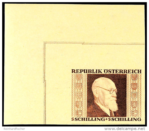 1 Schilling Bis 3 Schilling "Karl Renner" Auf Gelbem Japan-Papier, Geschnitten, Kompletter Satz Vom Eckrand Oben... - Sonstige & Ohne Zuordnung