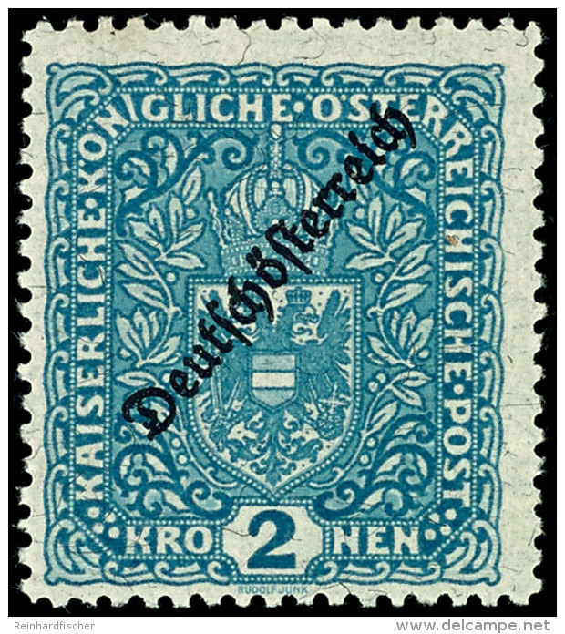 1919, 2 Kr. In Weiter Z&auml;hnung Mit Sauberem Erstfalz, Tadellos, Mi. 110,--, Katalog: 243B *1919, 2 Kr. In... - Other & Unclassified