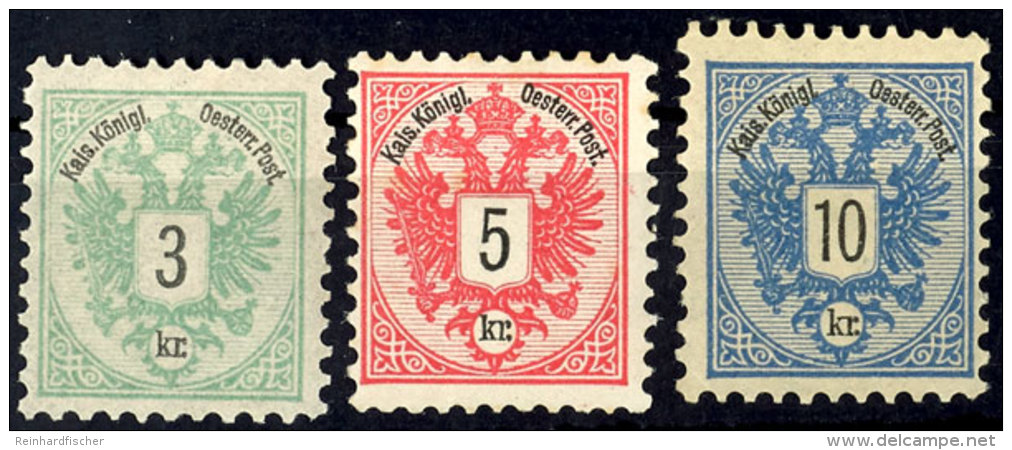 1883, 3-10 Kr. Sauber * In D-Z&auml;hnung, Pracht, Mi. 215,--, Katalog: 45/47 D *1883, 3-10 Kr. Clean * In... - Sonstige & Ohne Zuordnung