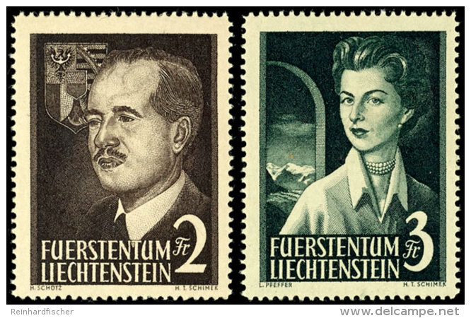 1955, Freimarken "F&uuml;rstenpaar" Tadellos Postfrisch, Mi. 240,--, Katalog: 332/33 **1955, Postal Stamps... - Sonstige & Ohne Zuordnung