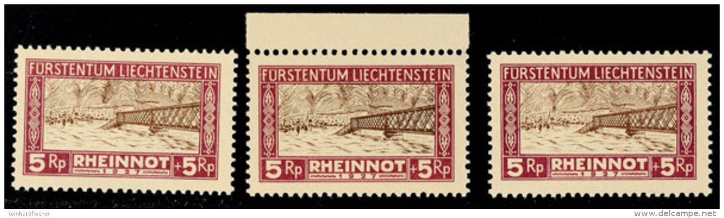 5 Rp. Rheinnot, 2 Versch. Plattenfehler Und Retusche, 3 Werte Postfrisch, Mi. 560.-, Katalog: 78I/III **5 Rp.... - Sonstige & Ohne Zuordnung