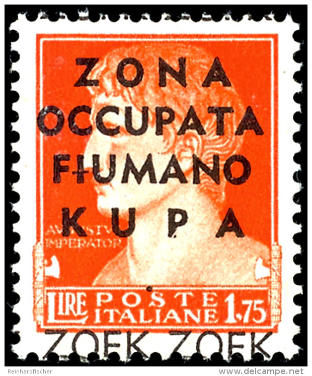 Fiumerland-Kupa: 1941, Nicht Verausgabte Marke Italien 1,75 L. Orange Mit Aufdruck, Ungebraucht Ohne Gummi, Pracht,... - Sonstige & Ohne Zuordnung