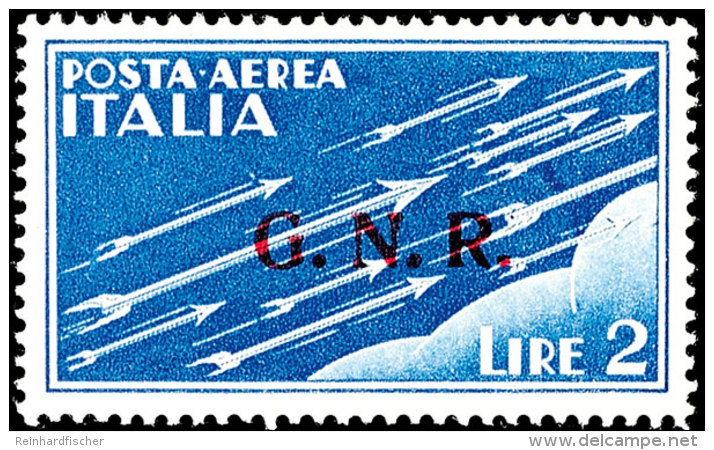 2 Lire Flugpost-Marke Mit Aufdruck "G. N. R." - Ausgabe Brescia, Tadellos Postfrisch, Fotoattest Olvia, Sassone... - Sonstige & Ohne Zuordnung