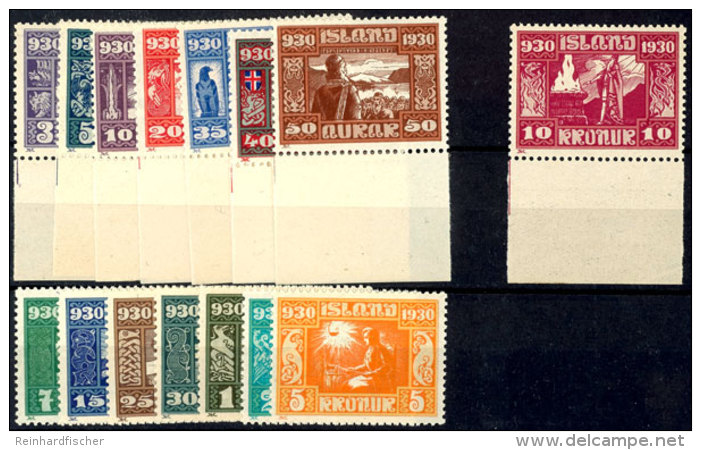 1930, "Allthing" Kpl. Postfrisch Ohne Dreiecksmarke. Dabei 8 Unterrandst&uuml;cke, Mi. 660,--, Katalog: 125/39... - Sonstige & Ohne Zuordnung