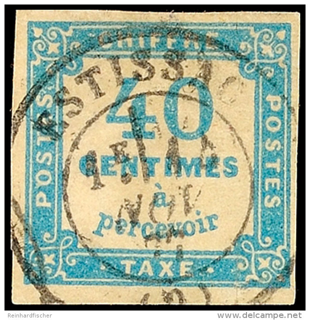 1871, 40 C Blau, Allseits Breitrandig, Exakt Zentriert Und Gerade Gestempeltes Kabinettst&uuml;ck, Mi. 600,-,... - Sonstige & Ohne Zuordnung