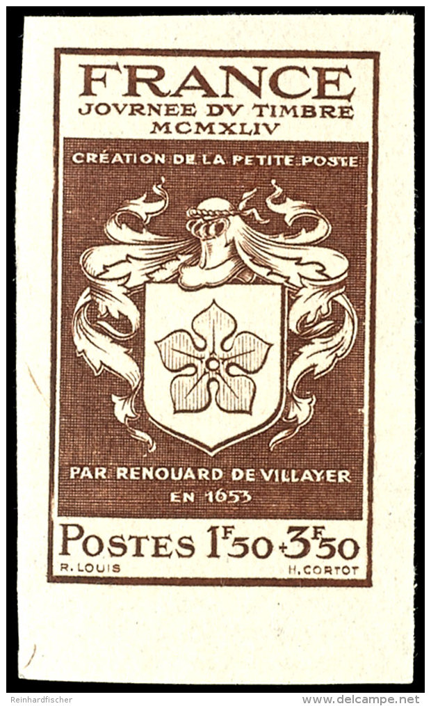 1944, 1,50 Fr + 3,50 Fr. "Tag Der Briefmarke", Abart "ungez&auml;hnt", Tadellos Postfrisch, Maury 70.-, Katalog:... - Other & Unclassified