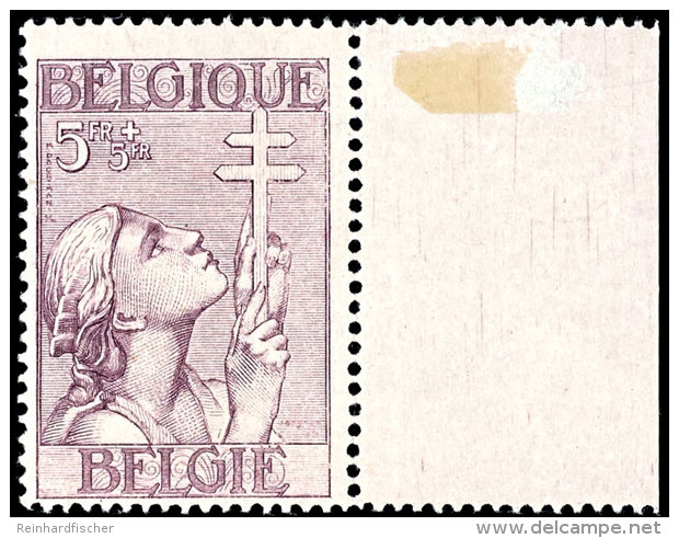 5 Fr. Tuberkulose 1933, Rechtes Randst&uuml;ck Postfrisch (Falzrest Auf Rand), Mi. 460,-, Katalog: 372 **5 Fr.... - Other & Unclassified