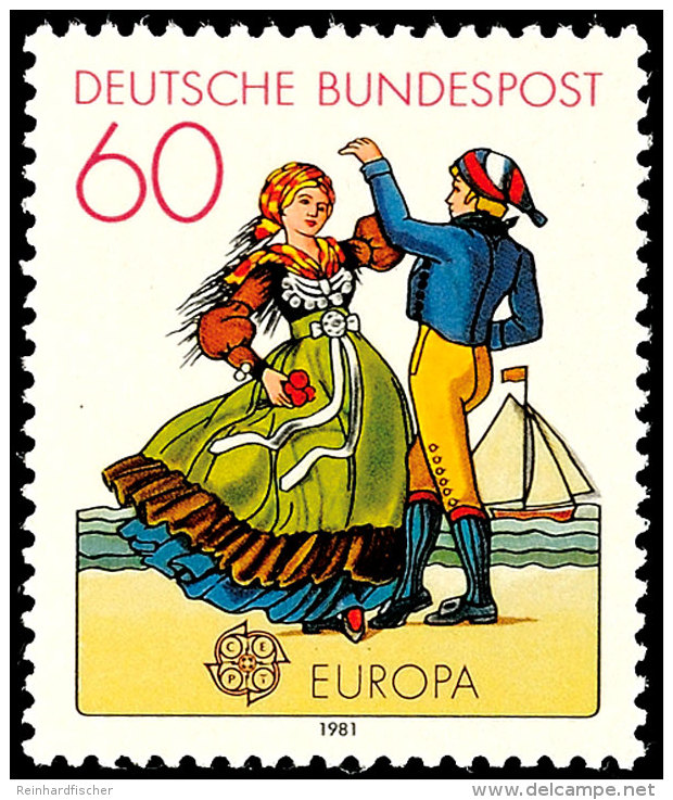 60 Pfg Europa 1981, Abart "Druck Auf Der Gummiseite, Tadellos Postfrisch, Fotoattest A. Schlegel BPP (2014): "Der... - Other & Unclassified