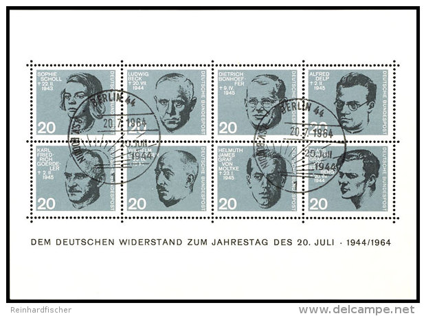 1964, Widerstandsk&auml;mpfer-Block Mit Berliner ESSt., Tadellos Mit Originalgummi, Mi. 170,--, Katalog: Bl. 3... - Other & Unclassified