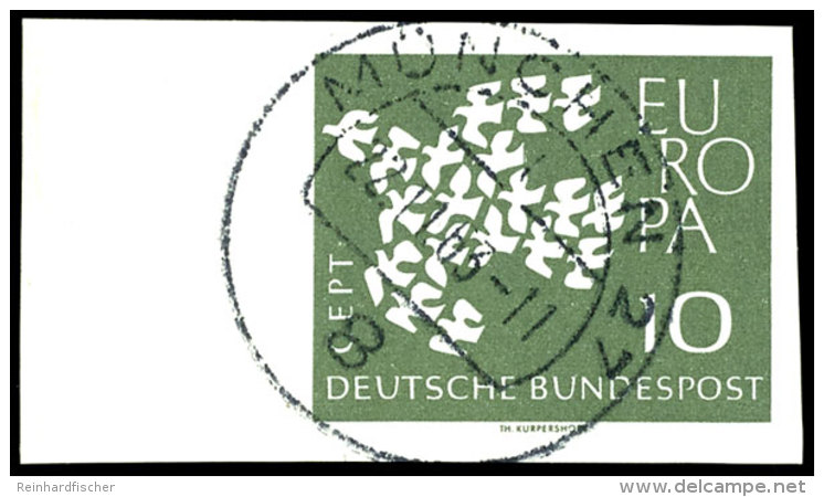 10 Pfg. Europa Ungez&auml;hnt Mit Linkem Seitenrand, Sauber Und Zentrisch Gestempelt "M&Uuml;NCHEN 22.11.63", Etwas... - Other & Unclassified