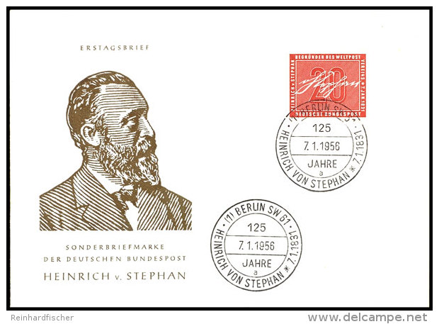 1956, "H.v. Stephan" Auf Schmuck-FDC Mit Berliner ESSt., Tadellos, Mi. 350,--, Katalog: 227 FDC1956, "H. From... - Sonstige & Ohne Zuordnung