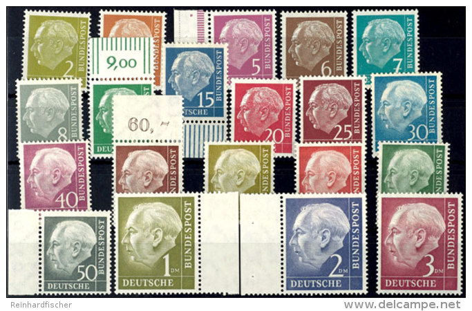 2 Pf. Bis 3 Mk., Heuss, 20 Werte Kpl. Postfrisch, Mi. 300,-, Katalog: 177/96 **2 Pf. Till 3 Mk., Heuss, 20... - Sonstige & Ohne Zuordnung