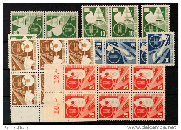 1953, Verkehrsausstellung 6mal Tadellos Postfrisch, Dabei Waager. Und Senkr. Paare Bzw. Rand-6er-Blocks, Katalog:... - Other & Unclassified