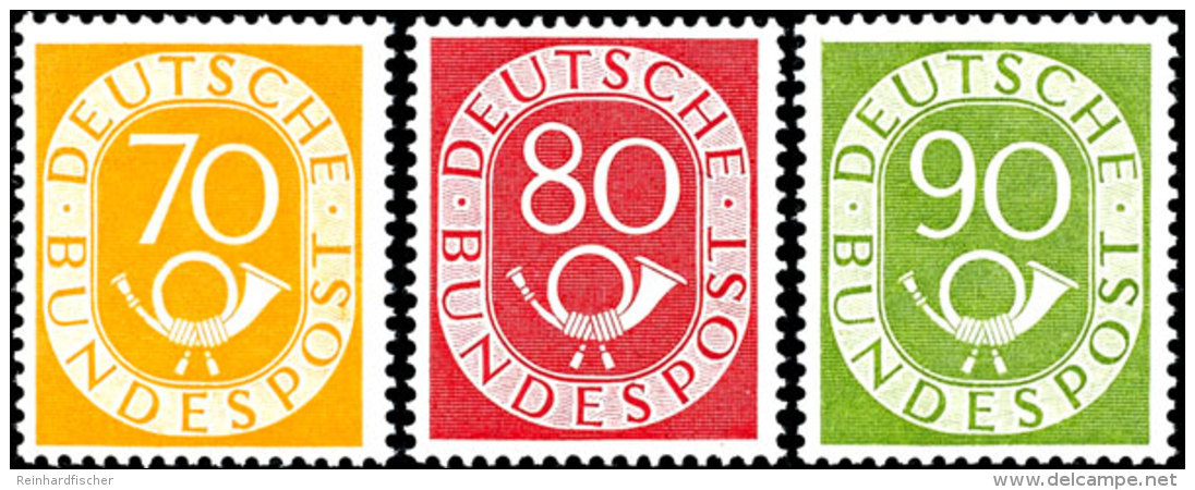 2 Pfg Bis 90 Pfg "Posthorn", Kompletter Satz Zu 16 Werten, Tadellos Postfrisch, Fotoattest H.-D. Schlegel BPP... - Sonstige & Ohne Zuordnung