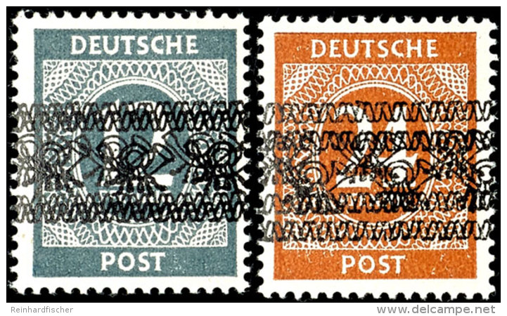 1948, Kpl. Satz Mit Doppelten Bandaufdrucken Auf Der Ziffernserie, Tadellos, Jeder Wert Gepr. Schlegel BPP Mit... - Other & Unclassified