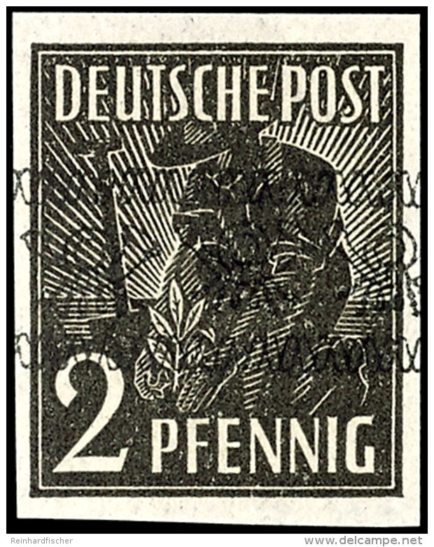 2 Pfg Bandaufdruck Ungez&auml;hnt, Tadellos Postfrisch, Tiefst Gepr. Schlegel BPP, Mi. 200.-, Katalog: 36IU **2... - Other & Unclassified