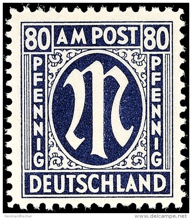 80 Pfennig AM-Post, B-Z&auml;hnung, Tadellos Postfrisch, Fotobefund Hettler BPP: "echt Und Einwandfrei", Mi. 200.-... - Other & Unclassified