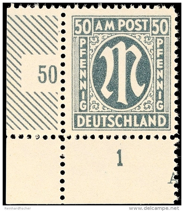 50 Pfg Dt. Druck Schwarzgr&uuml;n Mit Z&auml;hnung C, Tadellos Postfrisch, Gepr. Schlegel BPP, Mi. 200.-, Katalog:... - Sonstige & Ohne Zuordnung