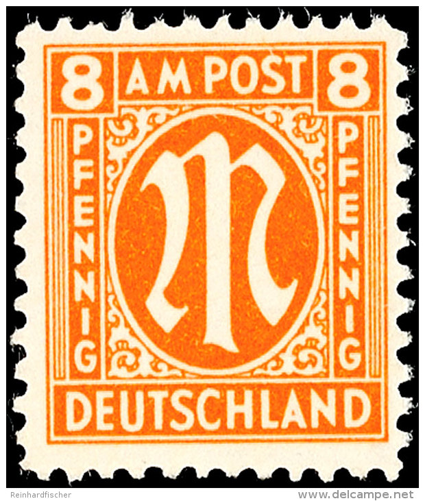 8 Pfennig AM-Post, C-Z&auml;hnung, Tadellos Postfrisch, Gepr&uuml;ft Hettler BPP, Mi. 120.-, Katalog: 21C **8... - Other & Unclassified