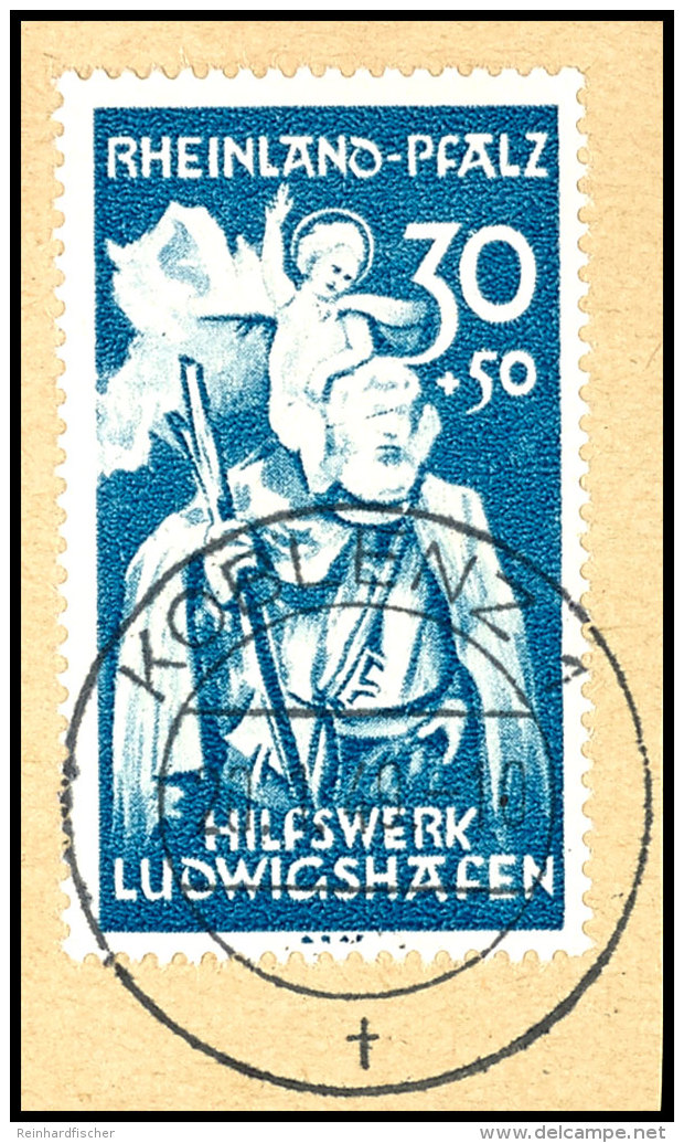 30+50 Pfg Hilfswerk Ludwigshafen Mit Plattenfehler "Christopherus Blind" Auf Tadellosem Briefst&uuml;ck Mit... - Sonstige & Ohne Zuordnung