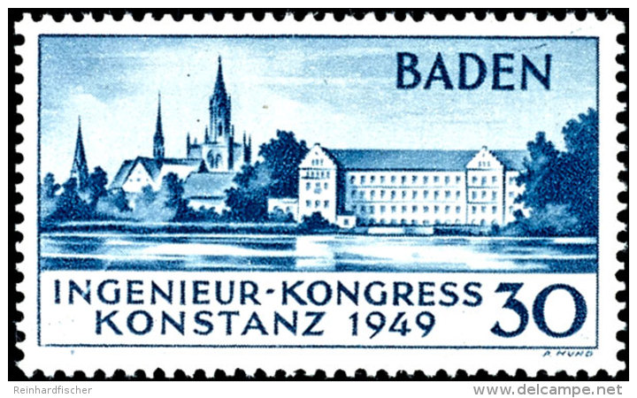 30 Pf. Konstanz, II. Auflage, Postfrisch, Mi. 650,-, Katalog: 46II **30 Pf. Constance, II. Issue, Mint Never... - Sonstige & Ohne Zuordnung