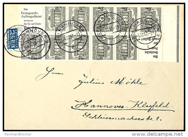 Berliner Bauten 1952, 1 Pf., 2 Versch. H-Bl&auml;tter Als Einheit Aus Markenheftchenbogen (HBl. 10 Mit Rand)... - Sonstige & Ohne Zuordnung