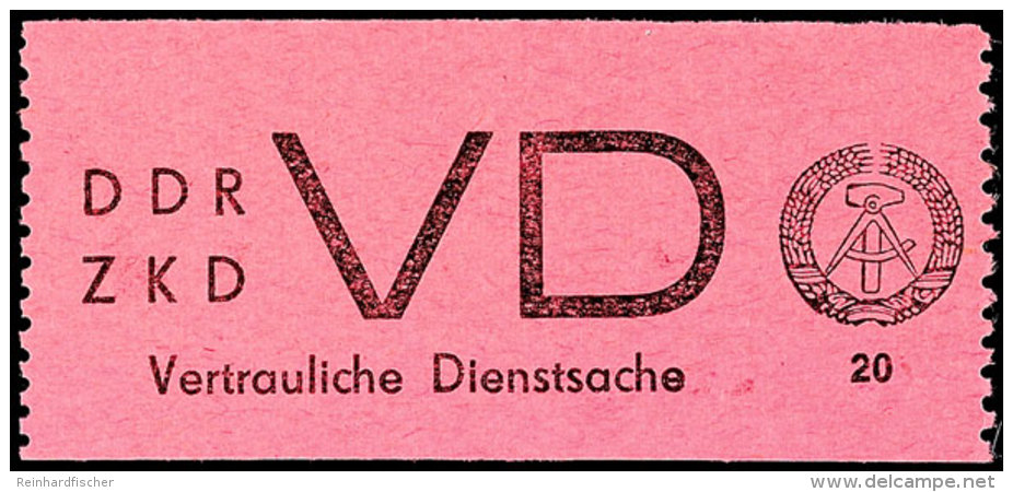 20 Pf. Vertrauliche Dienstsache Postfrisch, Linke Z&auml;hnung Minimal Korrigiert, Gepr. Paul BPP, Mi. 2800,--,... - Other & Unclassified