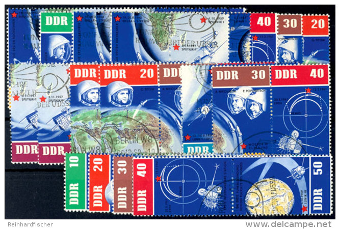 1962, "Weltraum", Kpl. Zusammendruck-Garnitur Mit Sonderstpl., Tadellos, Mi. 300,--, Katalog: 926/33 ZD O1962,... - Sonstige & Ohne Zuordnung