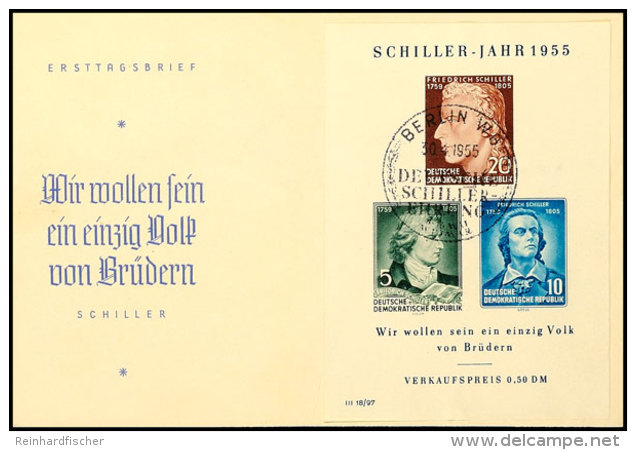 Schiller-Block Auf Schmuck-FDC Mit ESST, Tadellos, Mi. 140,-, Katalog: Bl.12FDC BFSchiller-block On Illustrated... - Other & Unclassified