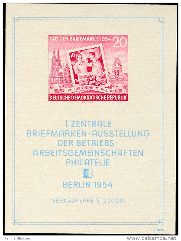 Blockausgabe "Erste Zentrale Briefmarkenausstellung Der BAG Philatelie" Mit Abart "scheinbar Waagerecht Geripptes... - Other & Unclassified