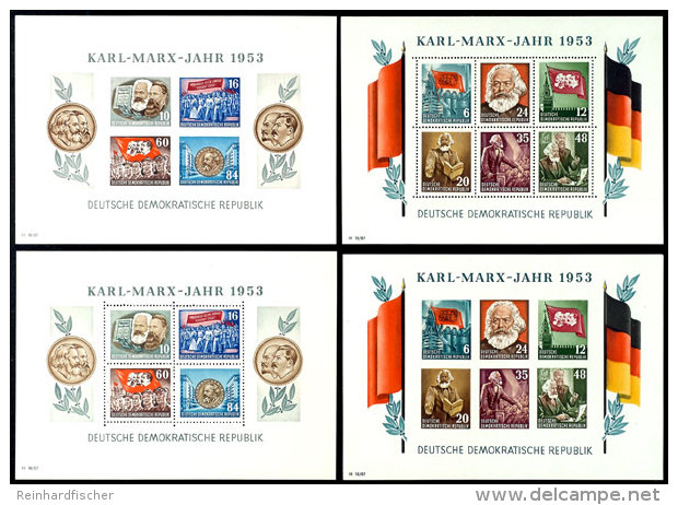 Marx-Bl&ouml;cke, 4 St&uuml;ck Kpl., Postfrisch, Mi. 360,-, Katalog: Bl.8/9AB **Marx Souvenir Sheets, 4 Pieces... - Sonstige & Ohne Zuordnung