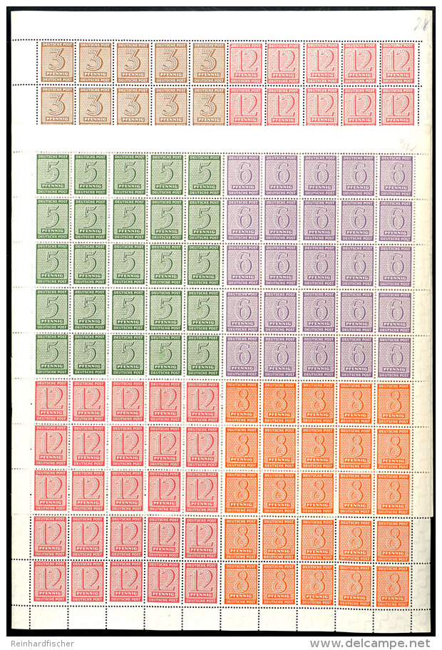 West-Sachsen, Kombinationsbogen Nr. 1 Und 2, Je Postfrisch, Mi. 800,-, Katalog: GB5/6 **West Saxony, Ombination... - Other & Unclassified