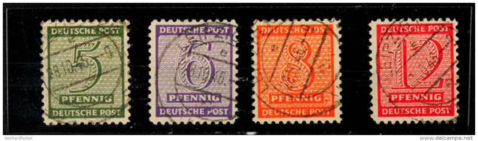 5 Pfg Bis 12 Pfg Ziffern Mit Wz 1X, Tadellos Gestempelt, Gepr. Str&ouml;h BPP, Mi. 190.-, Katalog: 120/23X O5... - Other & Unclassified